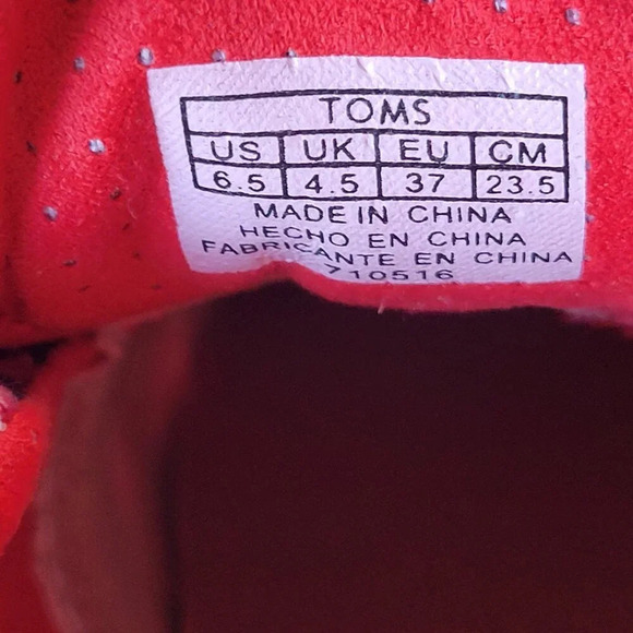 NEW Tom’s Women’s Del Ray Tartan Plaid Sneaker - Red & Brown (Size 6½) - Picture 4 of 15